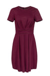 Short Sleeves Sleeves Fit-and-Flare Round Neck Fitted Hidden Back Zipper Pleated Dress