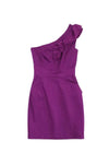 Hidden Side Zipper Pocketed One Shoulder Dress With Ruffles