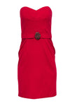 Strapless Cocktail Jeweled Hidden Back Zipper Sweetheart Sheath Sheath Dress/Party Dress With a Sash