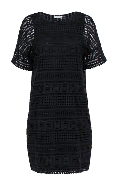 Short Sleeves Sleeves Scoop Neck Summer Embroidered Shift Beach Dress/Little Black Dress