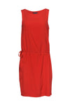 Round Neck Drawstring Dropped Waistline Dress