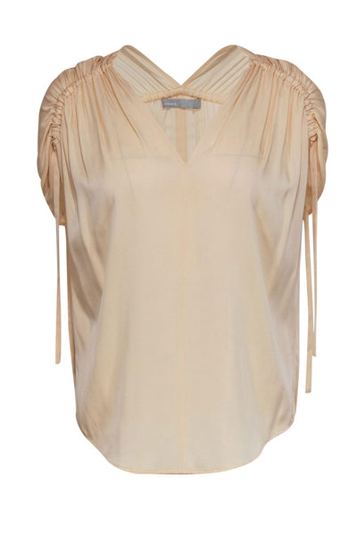 Vince. 100% Silk Tan Short Sleeve Blouse Size XS - 80% off