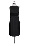 Sleeveless Round Neck Wool Hidden Back Zipper Fitted Dress