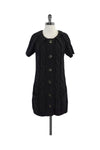 Pocketed Button Front Sweater Short Sleeves Sleeves Dress