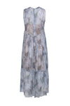 General Print Summer Hidden Back Zipper Round Neck Sleeveless Maxi Dress