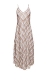 A-line V-neck Spring Fall Sleeveless Turtleneck Polyester Maxi Dress