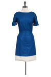 Round Neck Cutout Snap Closure Short Sleeves Sleeves Dress