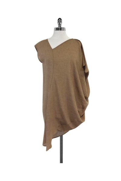 Draped Asymmetric Belted Short Sleeves Sleeves Sleeveless Tunic