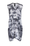 V-neck Sleeveless Shift Winter General Print Pocketed Dress