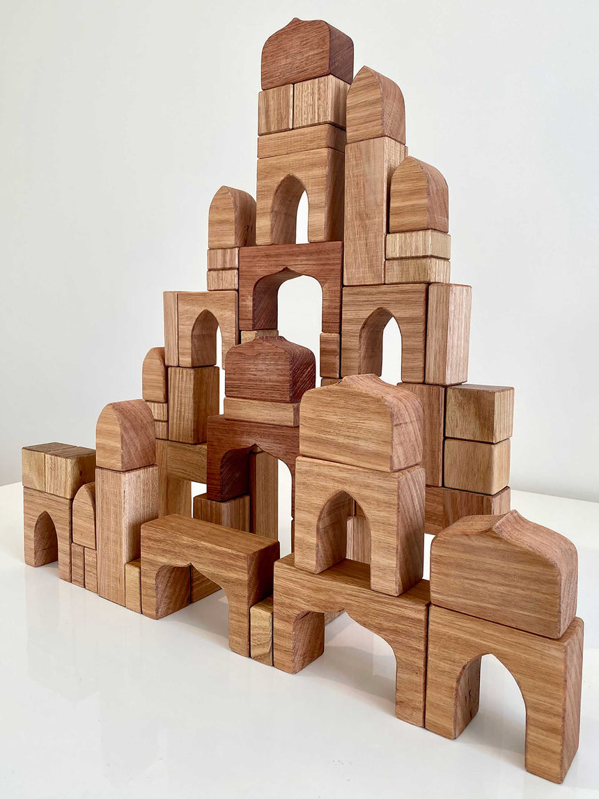 Handmade Interlocking Wooden Blocks Mega Box, Camphill Village Store