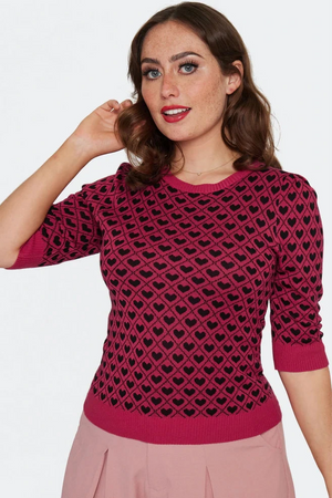Heart Lattice Sweater by Voodoo Vixen - Naked City Clothing