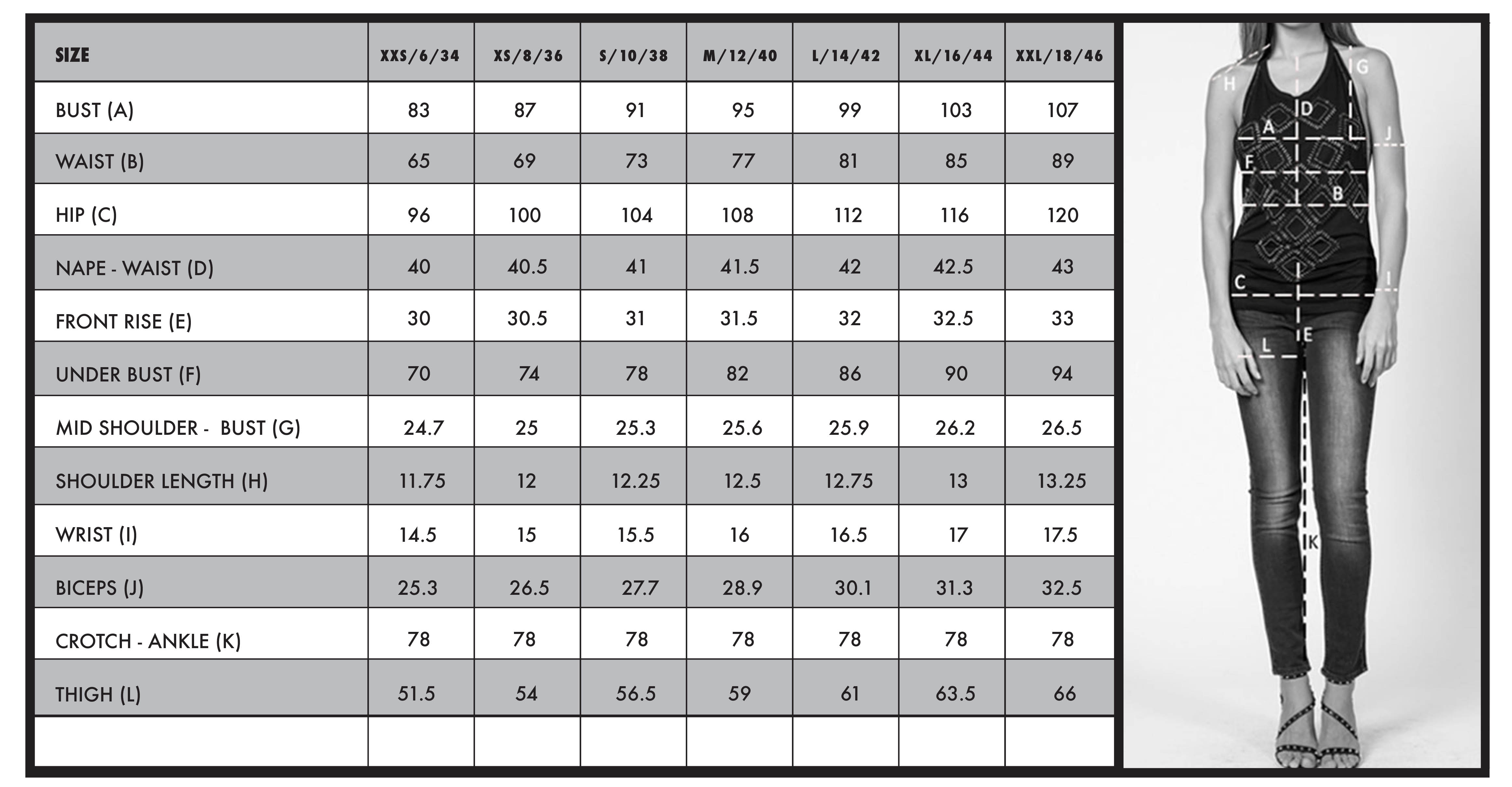 Uk Clothing Size Chart | escapeauthority.com