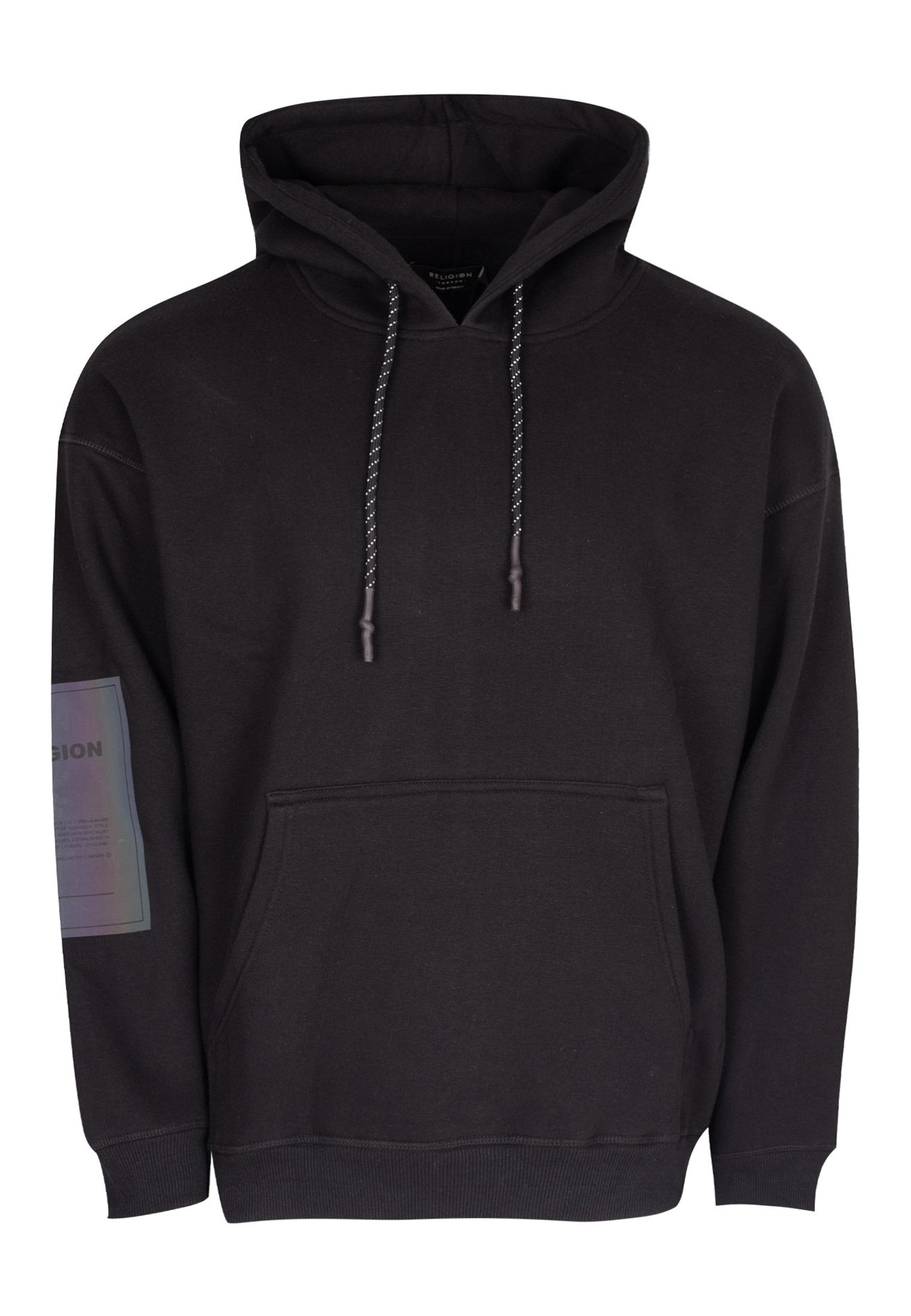 RELIGION Plain Black Oversized Hoodie