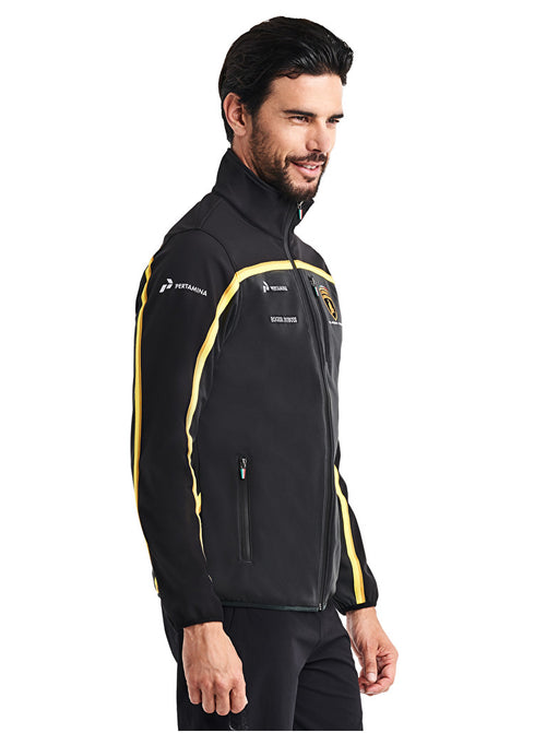 Lamborghini Squadra Corse Softshell Fleece Jacket Gold Edition- Men - Black  and Yellow