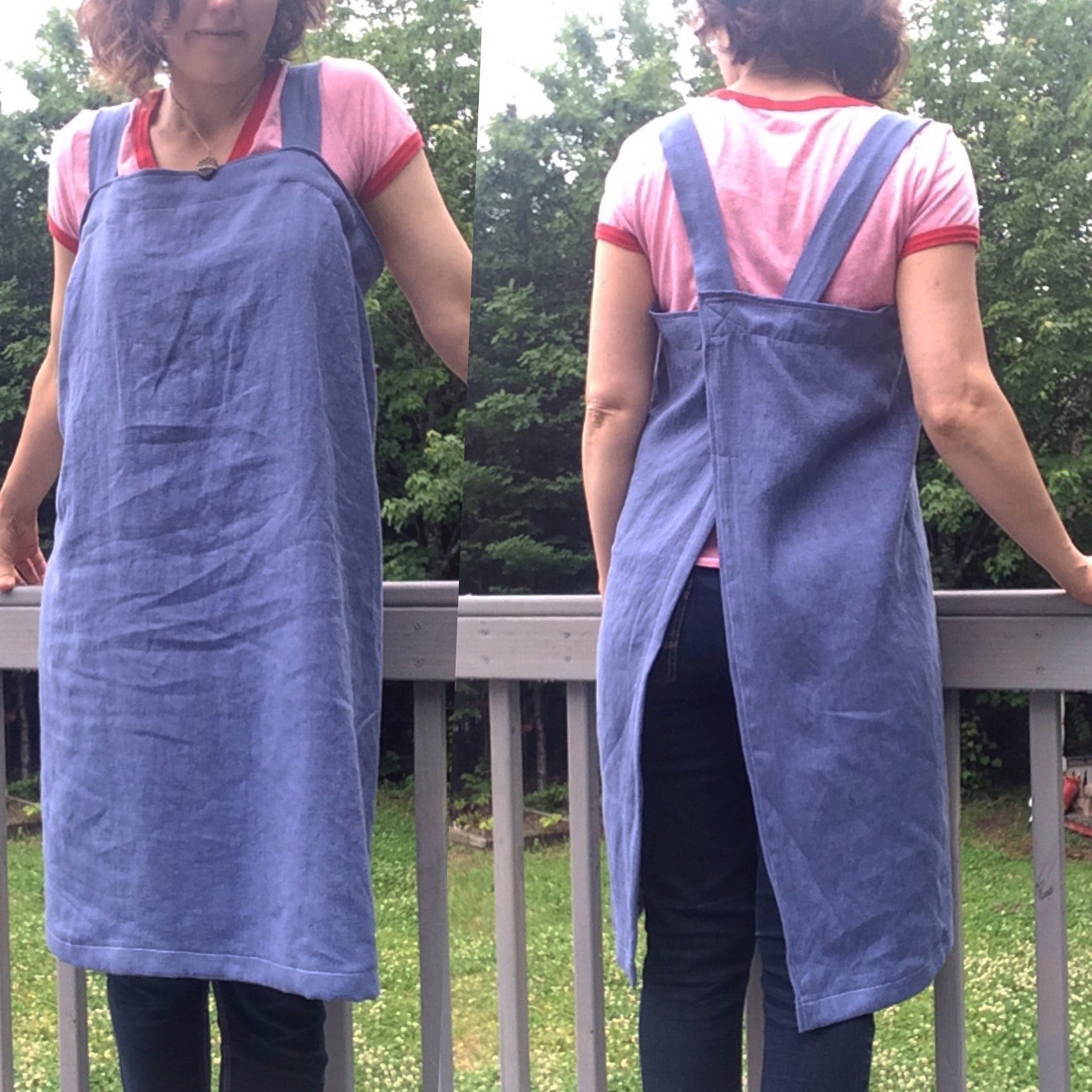 Smock Pinafore Apron #smocklife Washed Linen Japanese Style Crossback ...