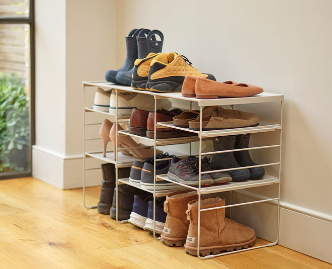 Shoe-In™ Large Space-saving Ecru Shoe Rack