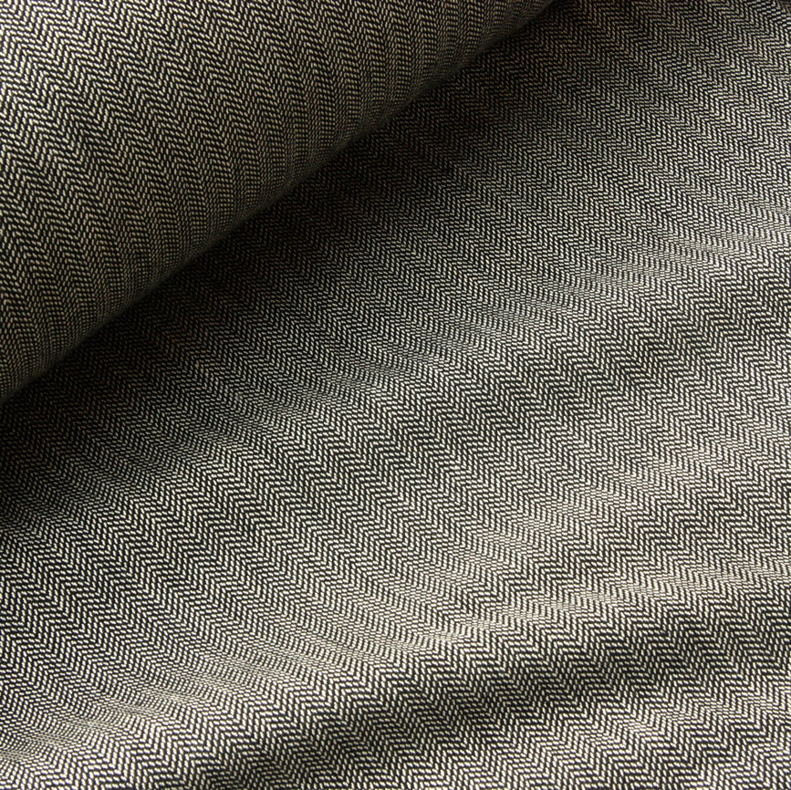 Organic Cotton Herringbone Mediumweight Fabric - Black | Upholstery ...