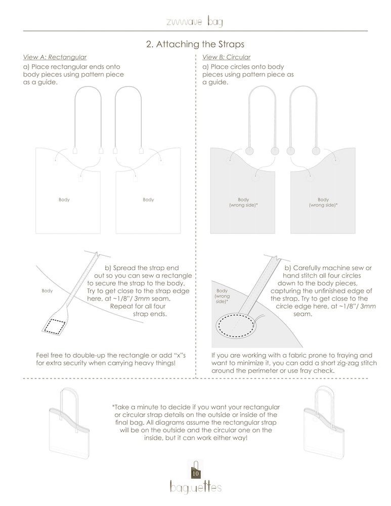 Bag.uettes - Zero Waste Wave Bag - PDF Pattern – Ray Stitch