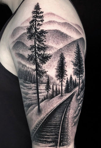 Car Tattoos for Men | Tattoos for guys, Landscape tattoo, Sleeve tattoos