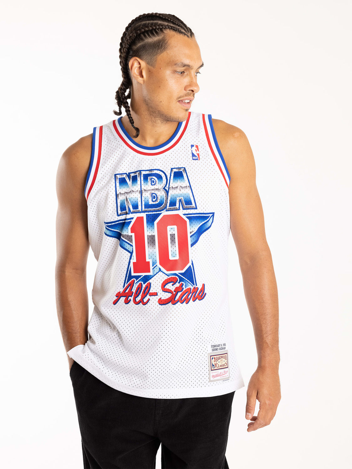 Men's Mitchell & Ness Dennis Rodman White Eastern Conference Hardwood  Classics 1992 NBA All-Star Game Swingman Jersey