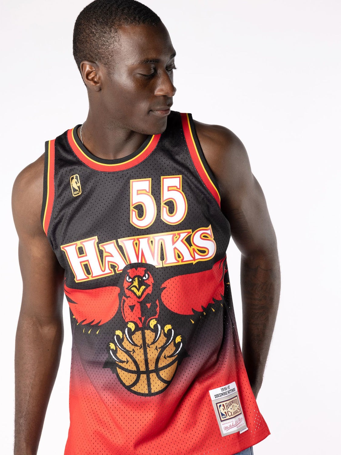 Mitchell and Ness 1996 Atlanta Hawks Dikembe Mutombo #55 Swingman Jersey