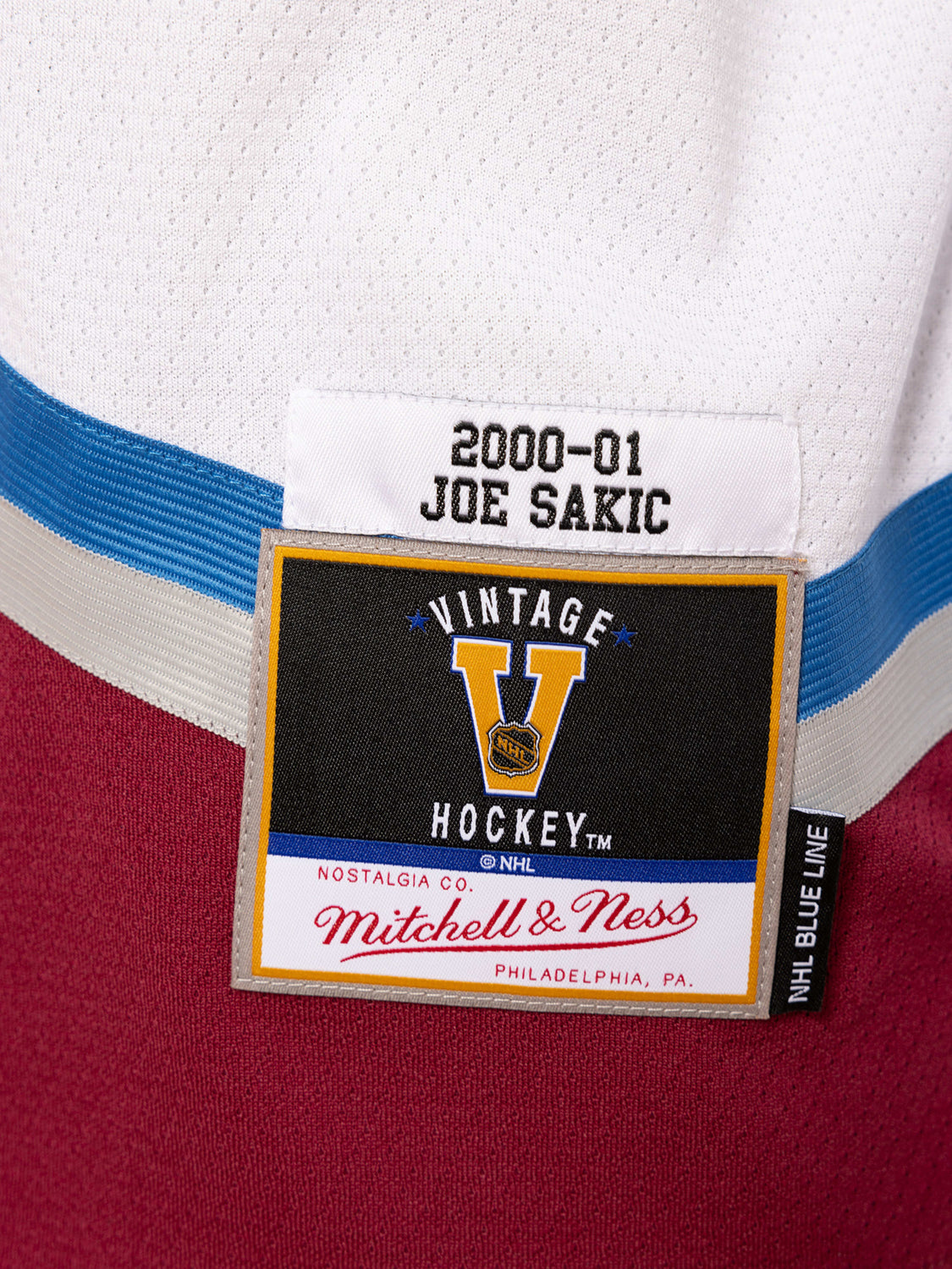 Joe Sakic Colorado Avalanche Mitchell & Ness 2000/01 Captain Patch Blue  Line Player Jersey - White