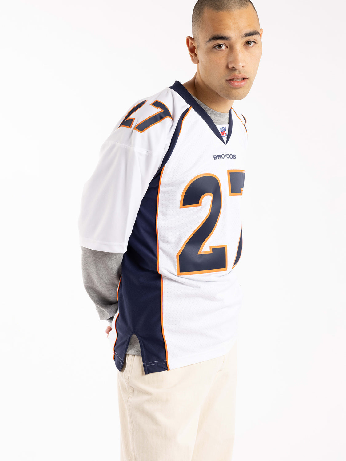 Men's Mitchell & Ness Steve Atwater White Denver Broncos 1998 Legacy Replica Jersey