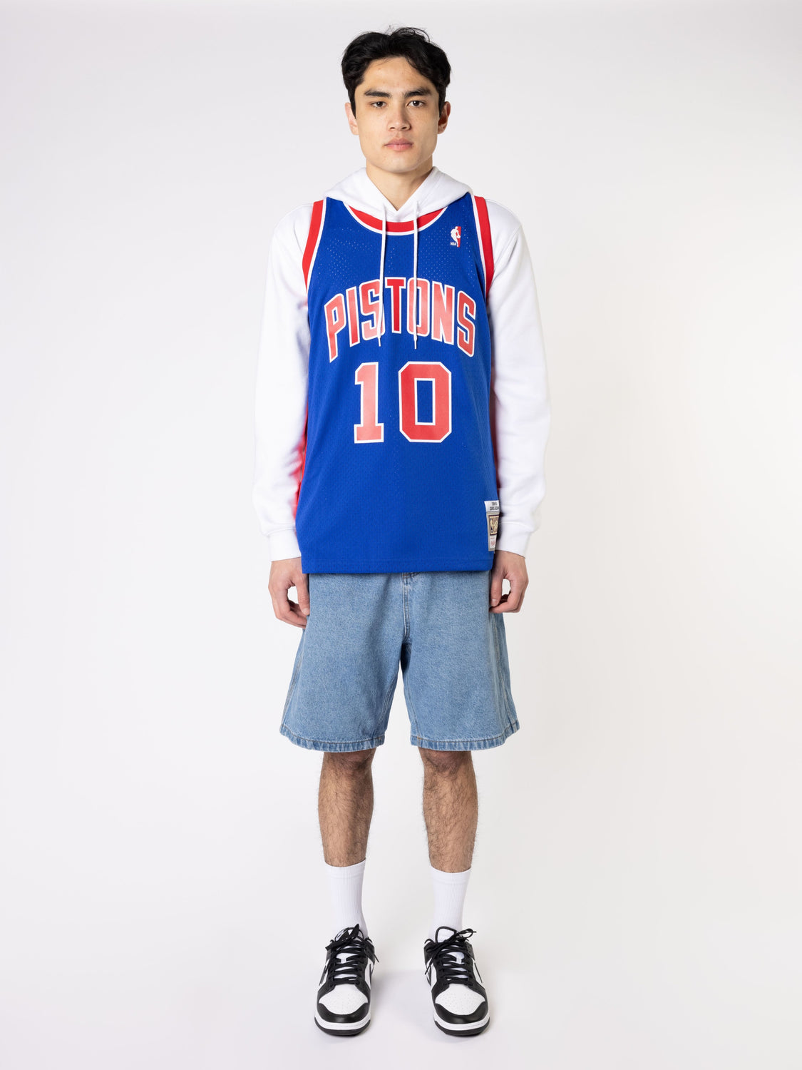 Dennis Rodman 10 Detroit Pistons 1988-89 Mitchell & Ness Swingman Road  Jersey