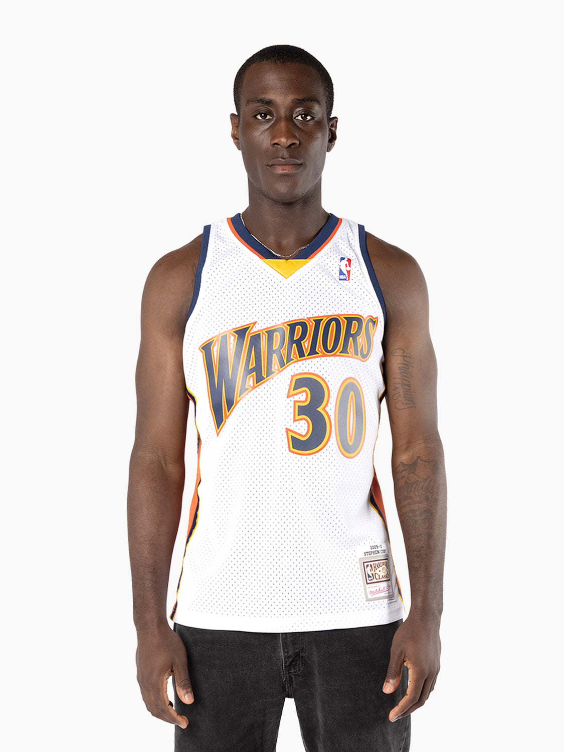 Golden State Warriors 2009 Steph Curry Hardwood Classics Home Swingman  Jersey By Mitchell & Ness - White - Mens