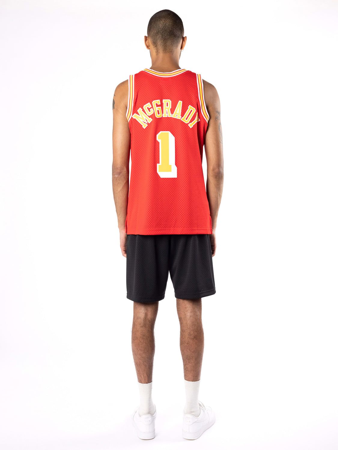 Youth Houston Rockets Tracy McGrady Mitchell & Ness Red/Gold 2004-05  Hardwood Classics Fadeaway Swingman Jersey