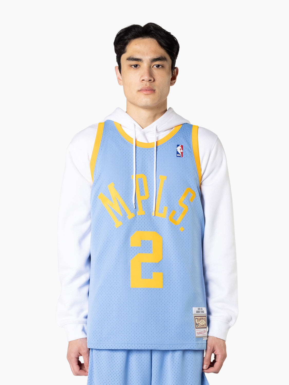 Men's Los Angeles Lakers Derek Fisher Mitchell & Ness Powder Blue 2001-02 Hardwood Classics Swingman Jersey