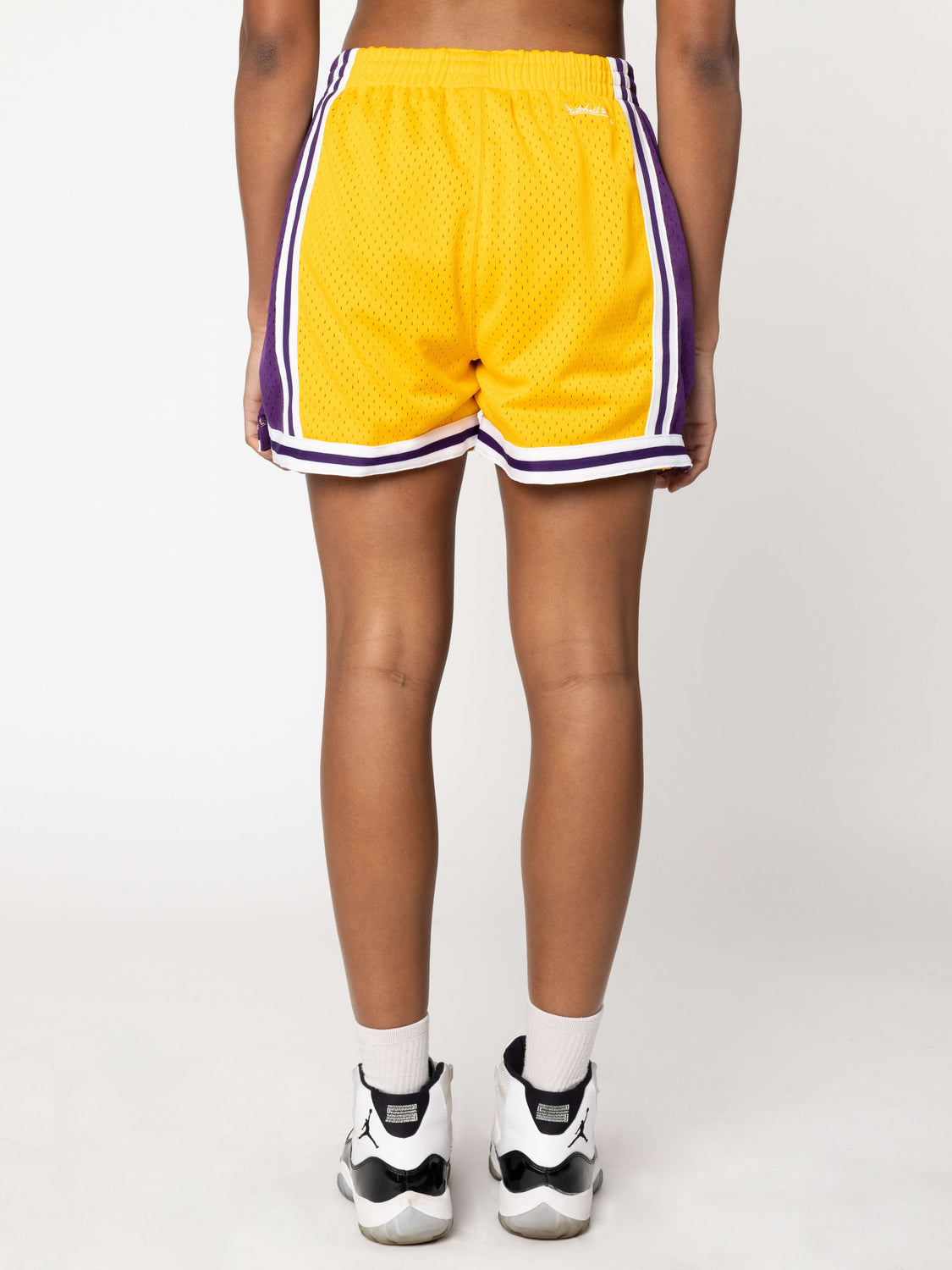 Women's Mitchell & Ness Gold Los Angeles Lakers Jump Shot Shorts