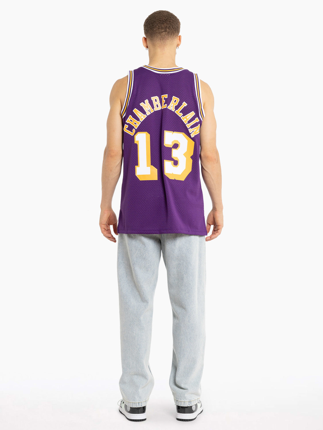 Men's Mitchell & Ness Wilt Chamberlain Purple Los Angeles Lakers 1971-72  Hardwood Classics Swingman Player