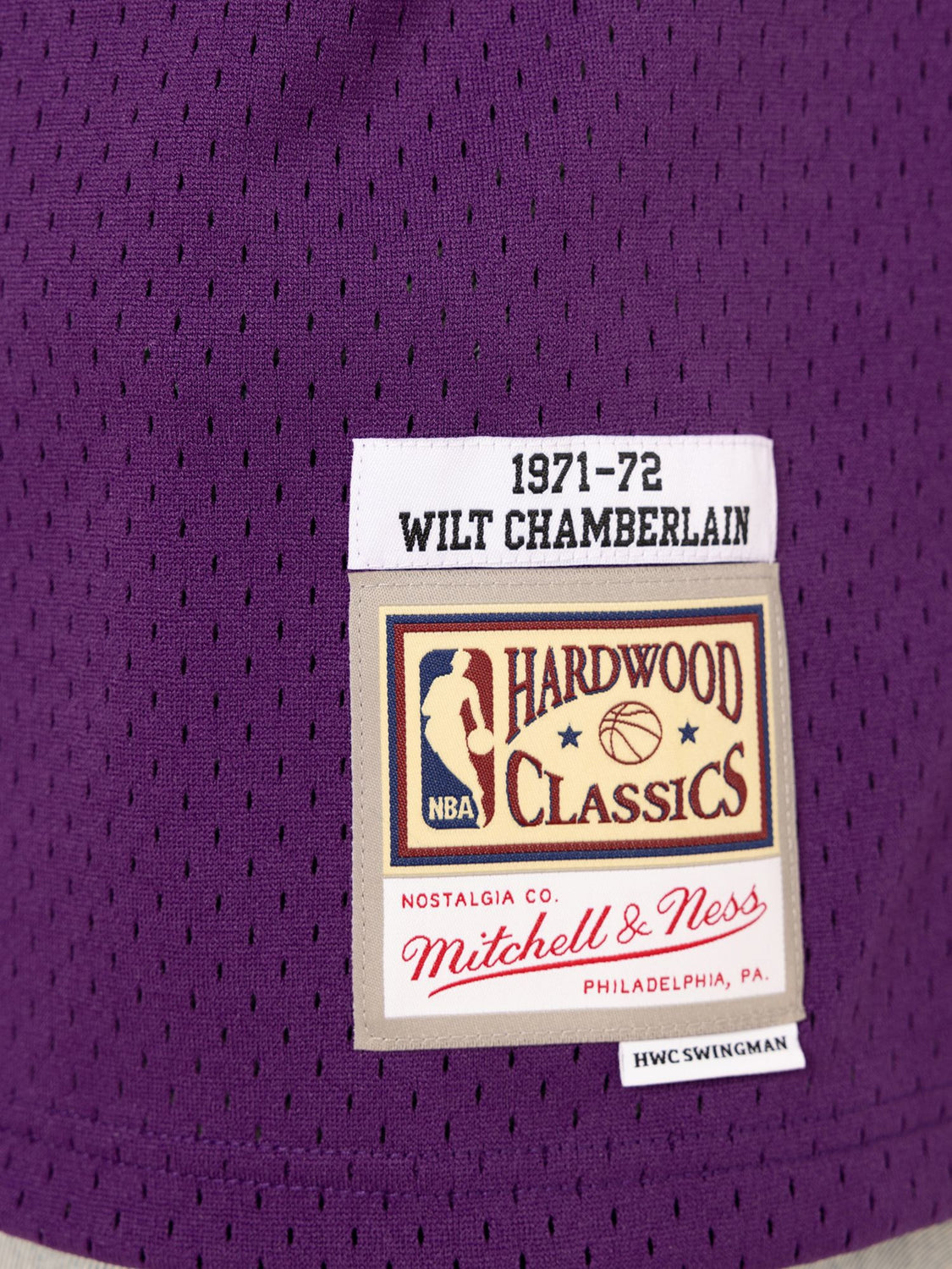 Men's Mitchell & Ness Wilt Chamberlain Purple Los Angeles Lakers 1971-72  Hardwood Classics Swingman Player Jersey