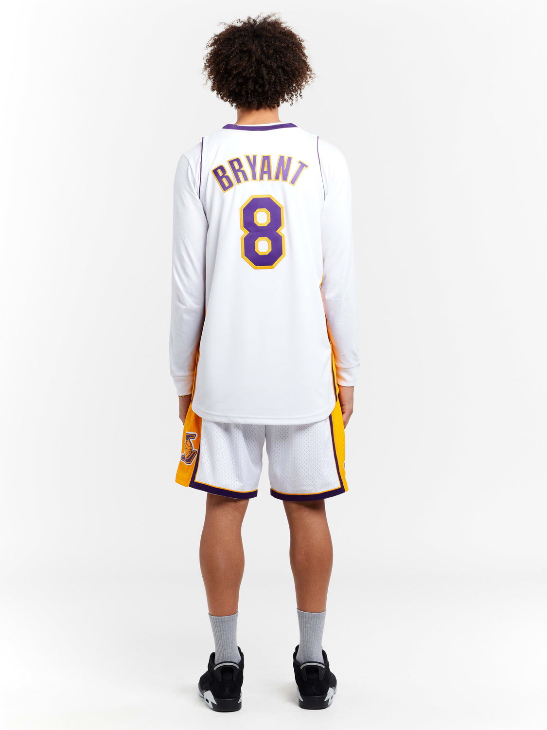 Men's Los Angeles Lakers Kobe Bryant #8 Mitchell & Ness White 2003-04 Hardwood  Classics Jersey