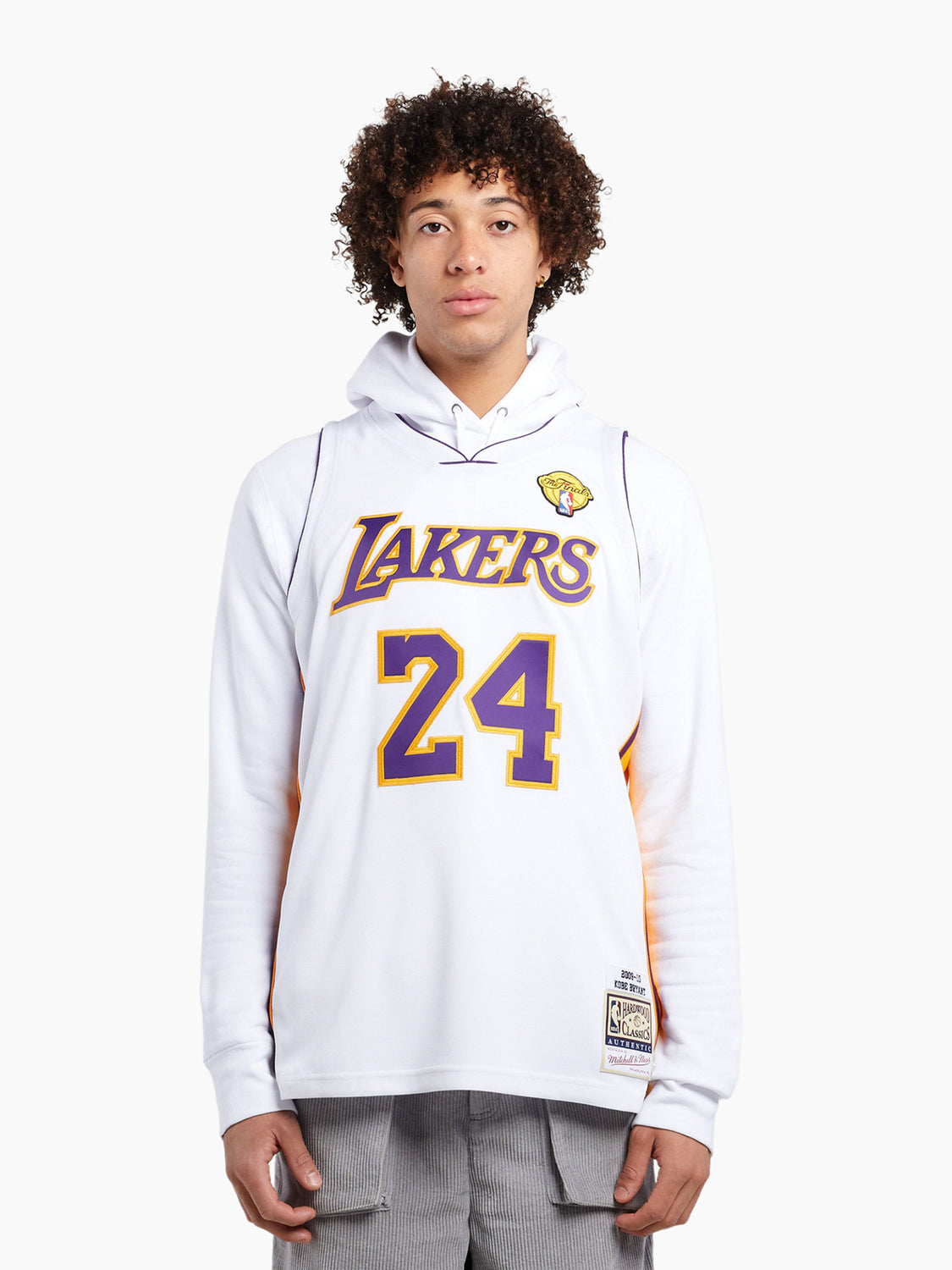 Los Angeles Lakers #24 Kobe Bryant Mitchell & Ness White Hardwood Classics  2009 Stitched NBA Jersey