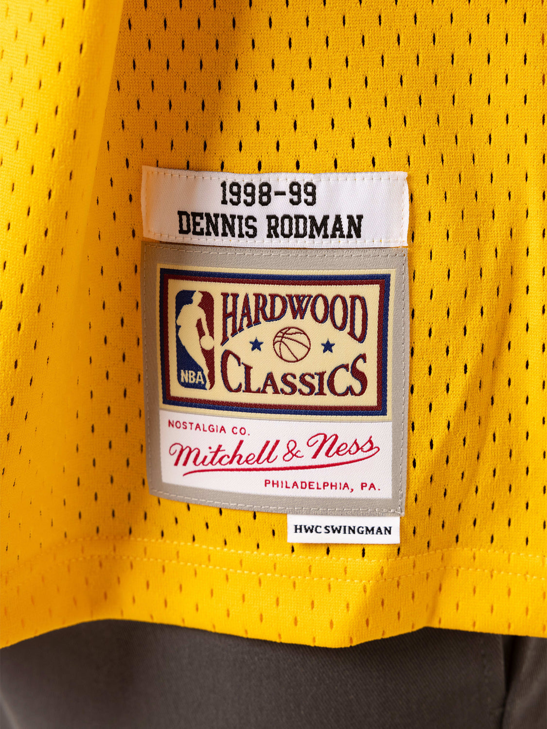 Mitchell & Ness Dennis Rodman Los Angeles Lakers '98-'99 Neon Jersey Neon  Yellow