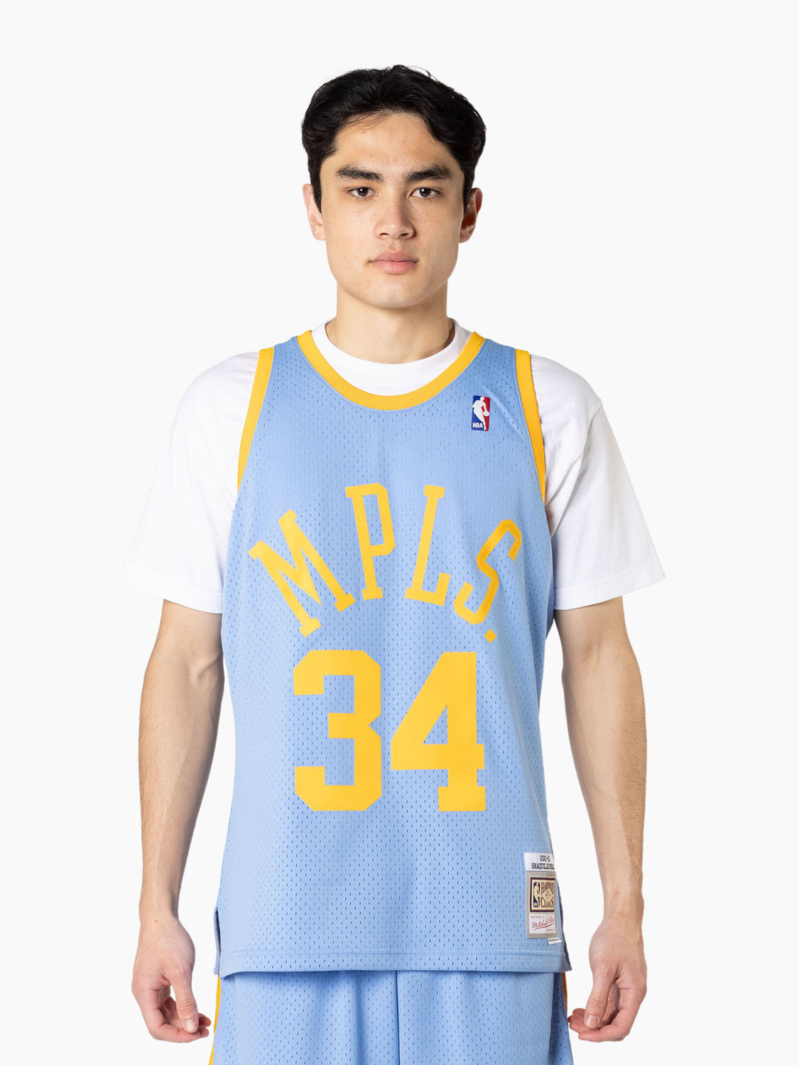 Los Angeles Lakers Alternate MPLS Shaquille O'Neal Mitchell & Ness 2001-02  Hardwood Classics Light Blue Swingman Jersey