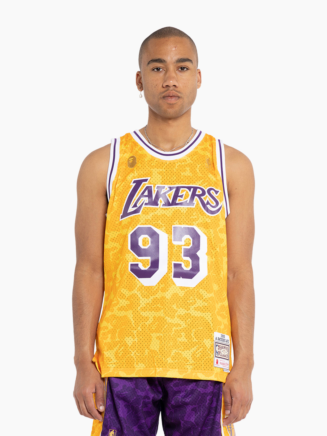 Bape x Mitchell & Ness Los Angeles Lakers Tee Yellow