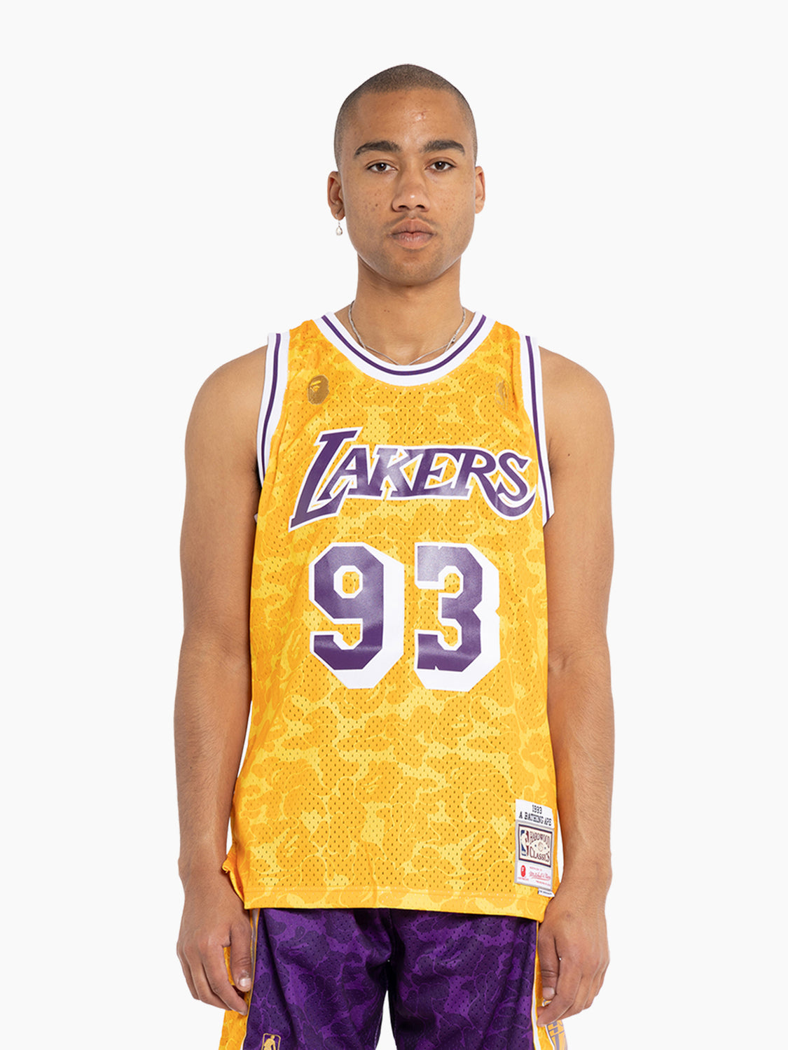 BAPE x Mitchell & Ness Lakers ABC Basketball Authentic JerseyYellow, Tops, Gumtree Australia Darwin City - Fannie Bay