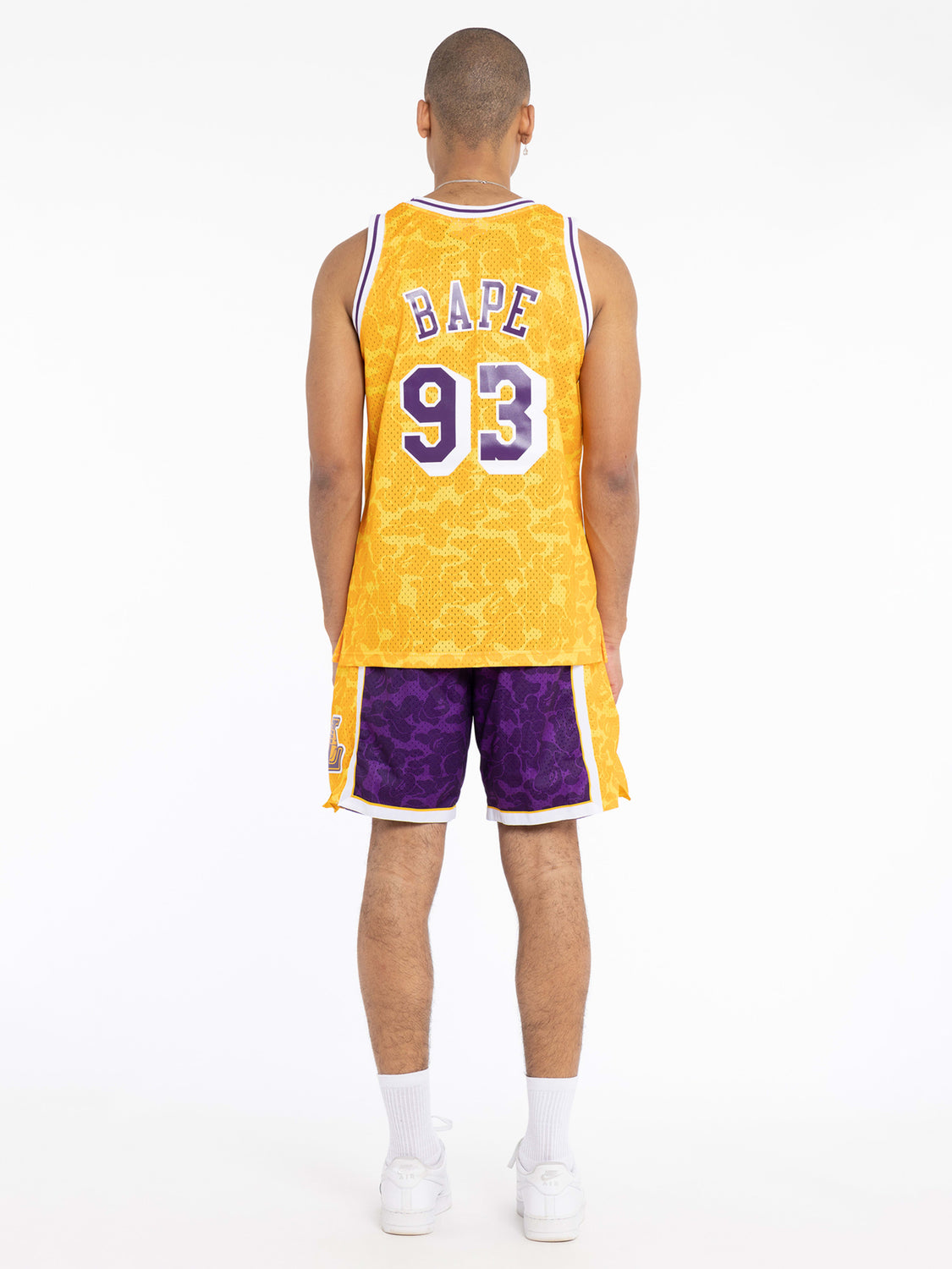 A Bathing Ape - Bape x Mitchell & Ness LA Lakers Jersey Shorts