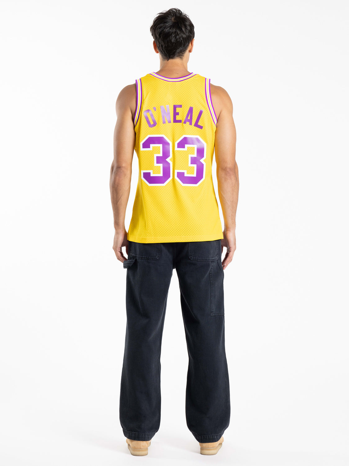 Los Angeles Lakers Shaquille O'Neal 1990 - 91 Hardwood Classics Home  Swingman Jersey By Mitchell & Ness - Yellow - Mens