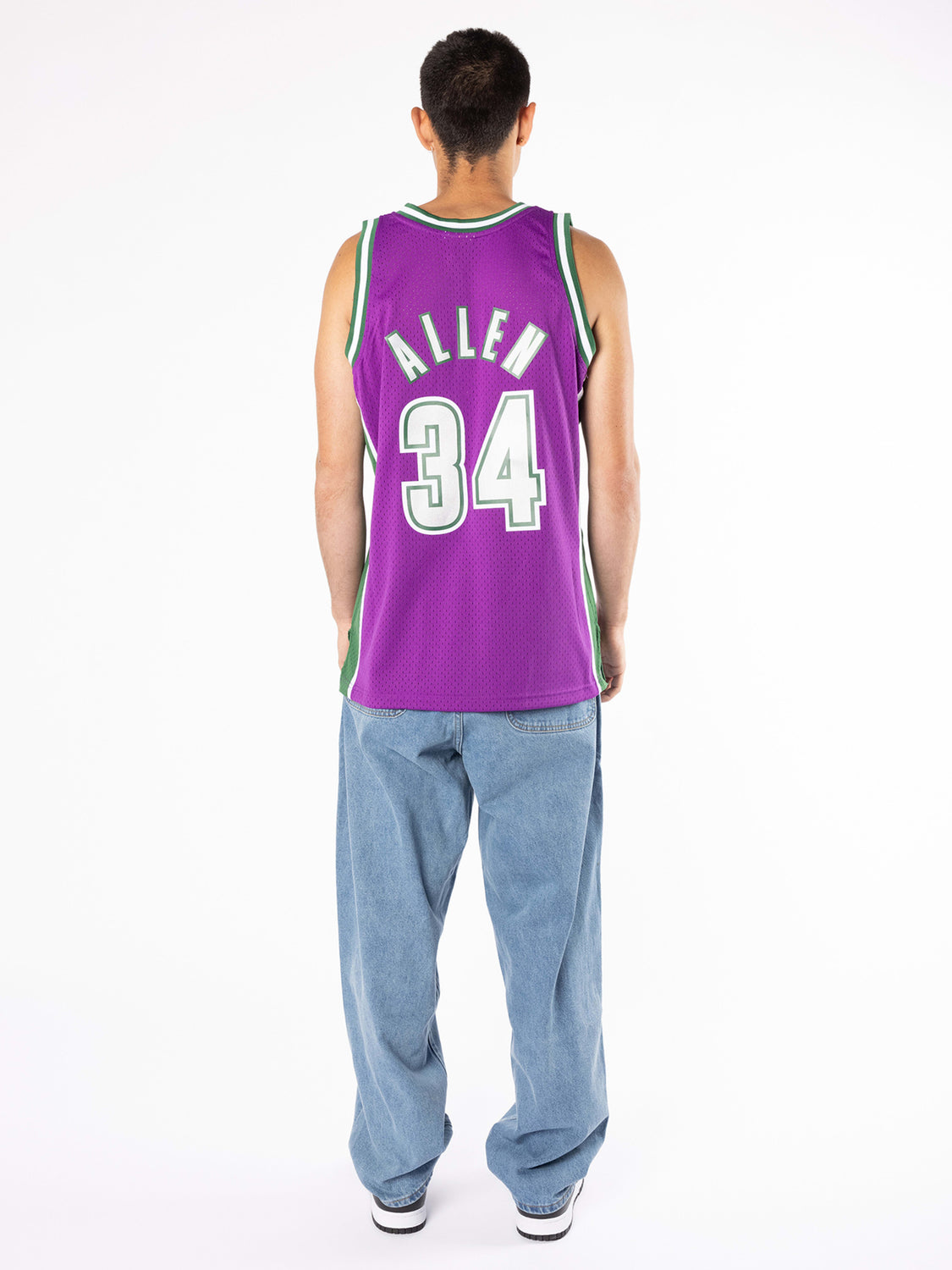 Milwaukee Bucks Hyper Hoops Swingman Jersey - Ray Allen By Mitchell & Ness  - Purple - Mens