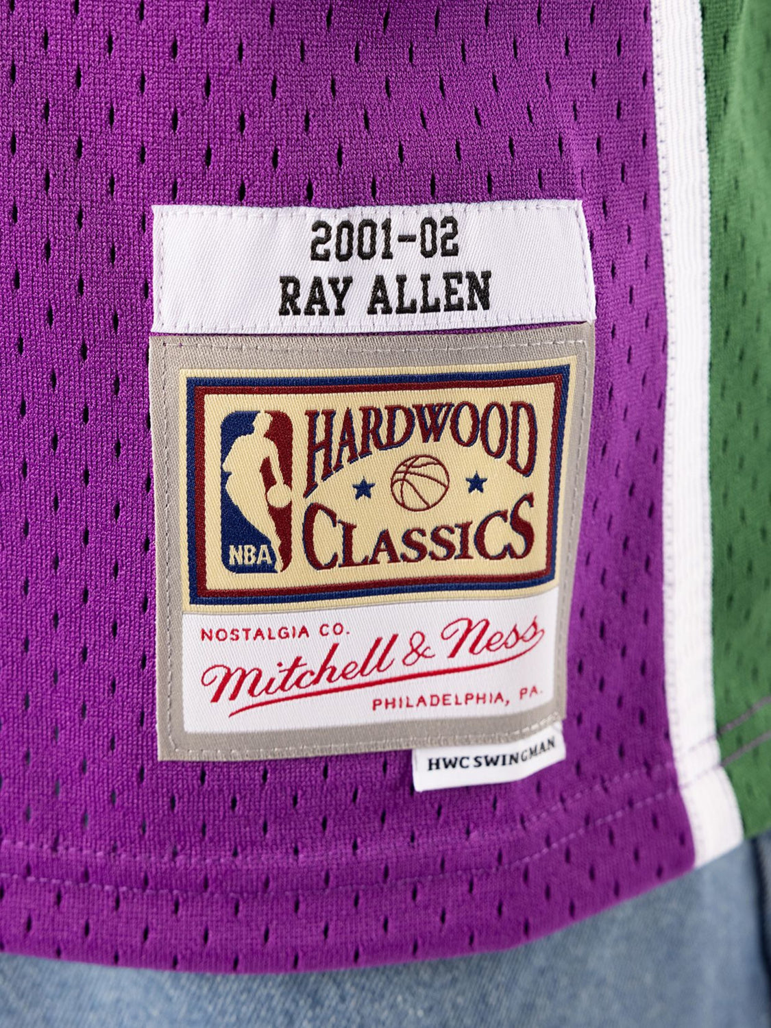 Mitchell & Ness Men's Ray Allen Purple Milwaukee Bucks Hardwood Classics  Swingman Jersey