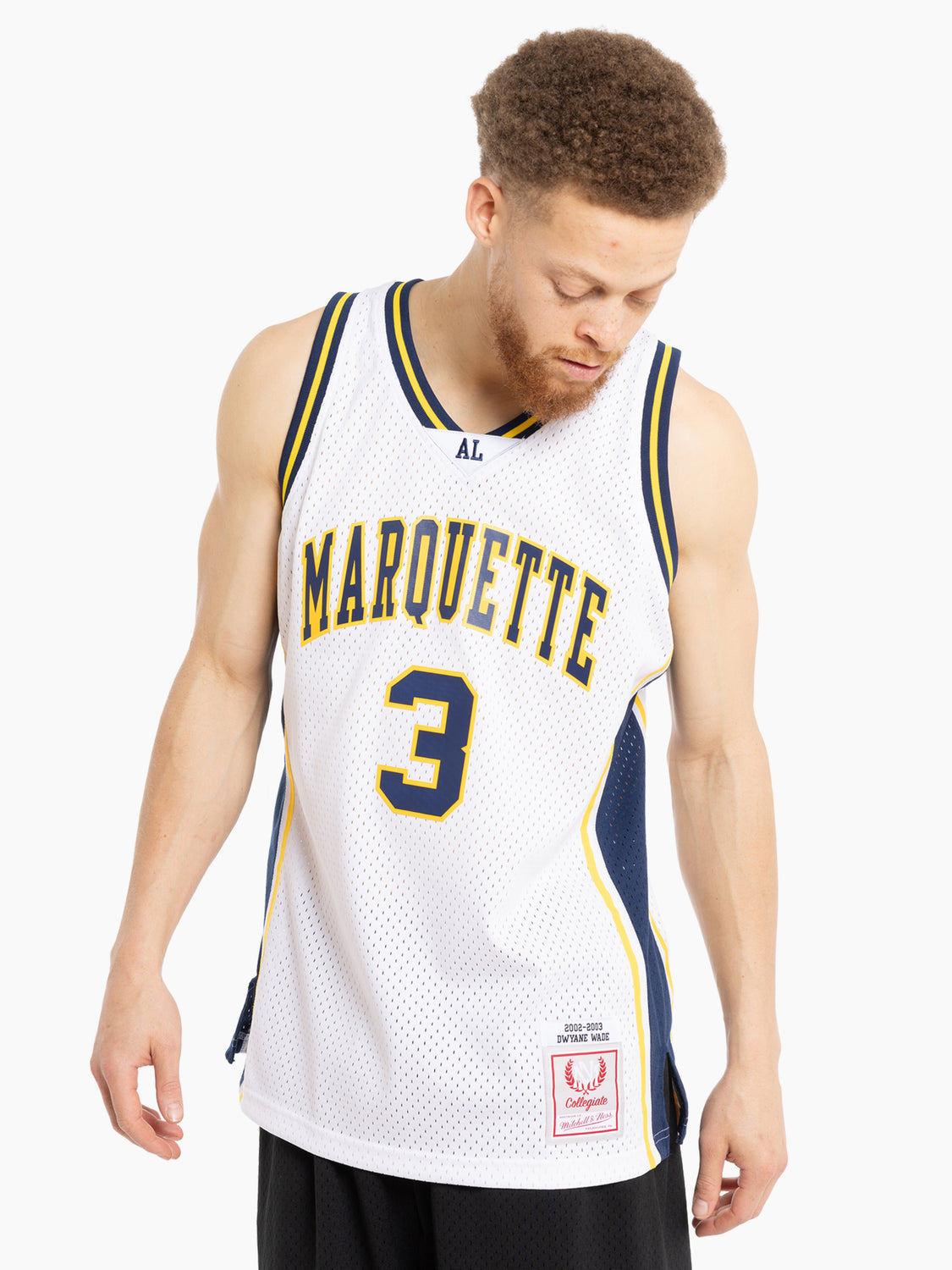 Mitchell & Ness Men's Marquette Golden Eagles Dwyane Wade #3 Blue 2002-03  Swingman Replica Throwback Jersey