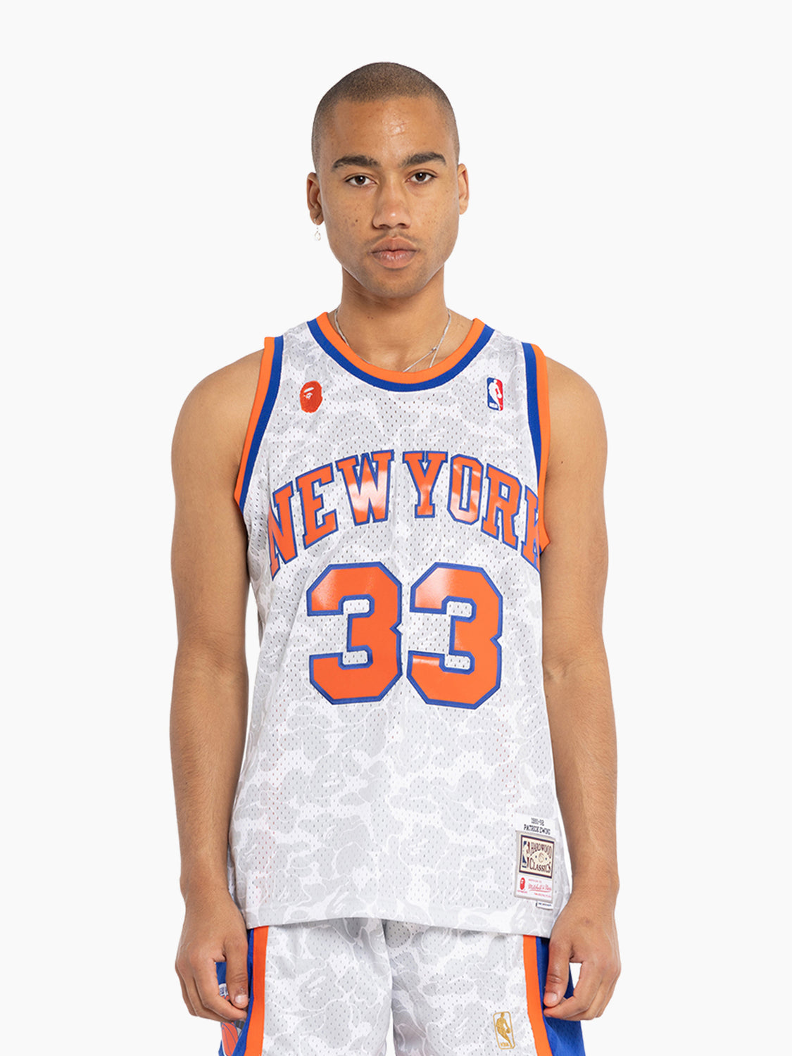 BAPE Mens White x Mitchell & Ness New York Knicks Jersey Tank Top Size: XL