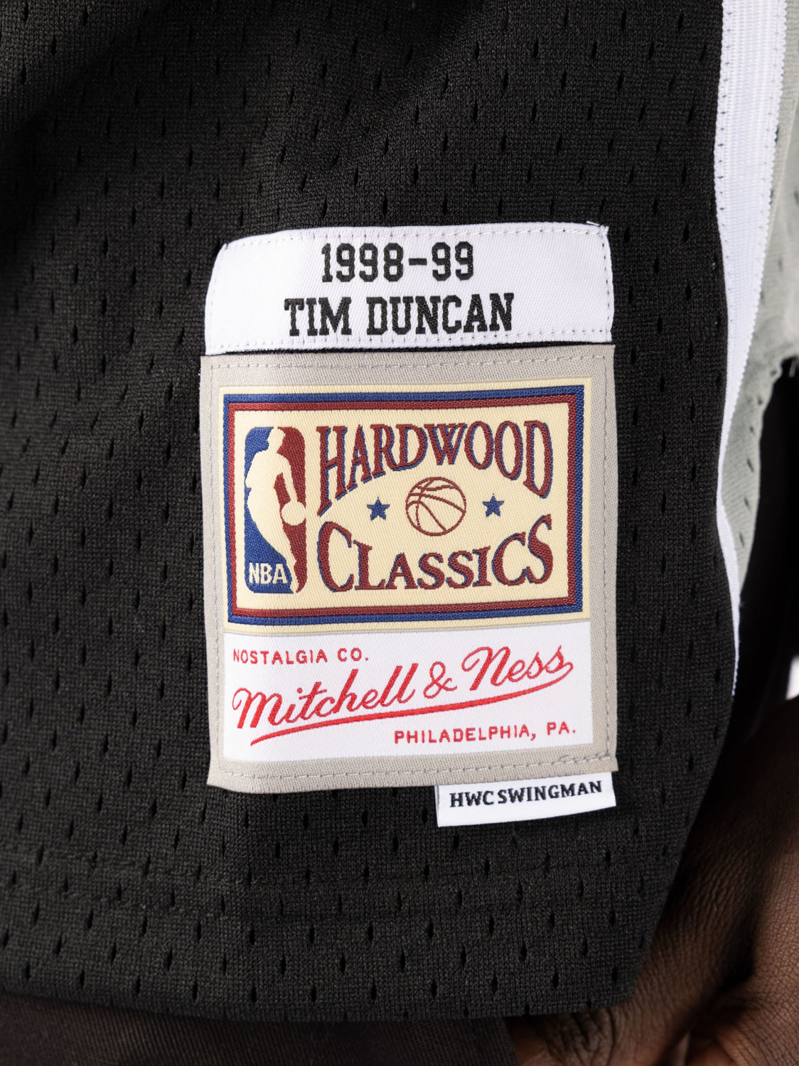 San Antonio Spurs Tim Duncan 1998 Hardwood Classics Road Swingman Jersey By  Mitchell & Ness - Black 