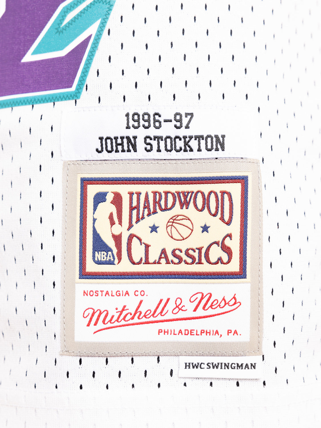 Men's Mitchell & Ness John Stockton Black Utah Jazz Hardwood Classics  1996-97 Swingman Jersey