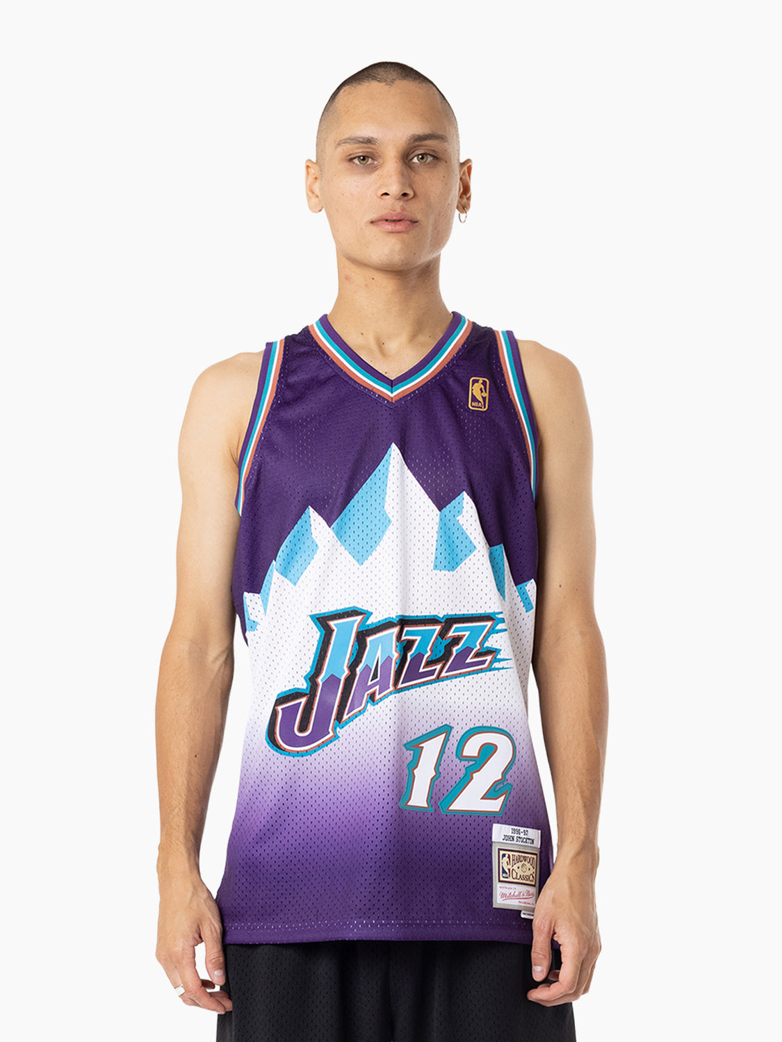 JOHN STOCKTON UTAH JAZZ JERSEY NBA 1996/1997 BASKETBALL HARDWOOD CLASSICS  SIZE S