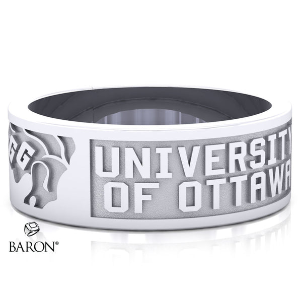 University of Ottawa Class Ring - 3111 (Durilium, Sterling Silver, 10KT White Gold) - Design 9.1